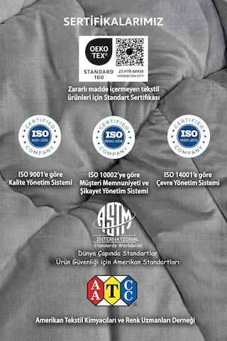 Formeya Antrasit Gri Soft Dört Mevsim Yorgan Çift Kişilik 195X215 Antrasit