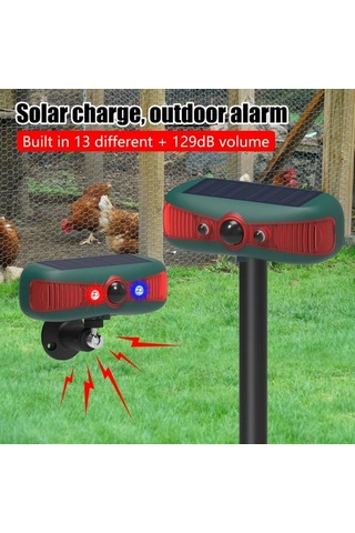 Motion003 2025 Yükseltme Ses Dalgası Teknolojili N911y Red 1pc Güneş Enerjili Hareket Algılamalı Bahçe Avlu Hayvan Kovucu Cihaz