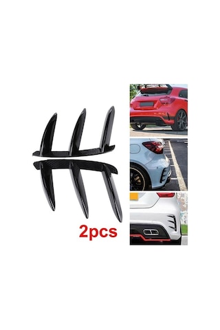 Novahub Mercedes Benz W176 A200/250/260/45 İçin Arka Tampon Spoiler Difüzör Kanalları Siyah 2 Adet