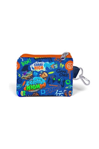 Coral High Kids Saks Grafiti Desenli Bozuk Para Çantası 21896 Saks Mavi