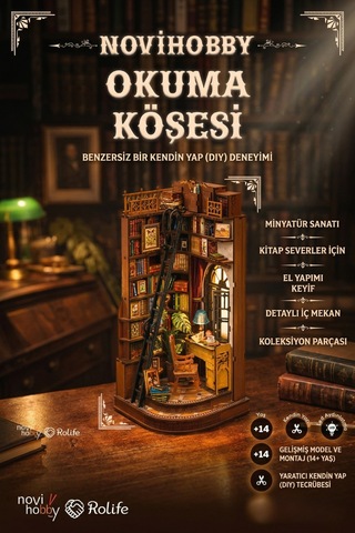 Okuma Köşesi Minyatür Kitaplık Maketi Seti Booknook