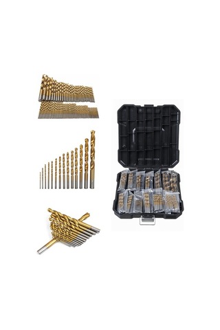 Pazly 99 Parça Hss Titanyum Kaplamalı Düz Saplı Burgu Matkap Seti - Ahşap/metal Delme Aksesuarlı, Saklama Kutusu İçerikli