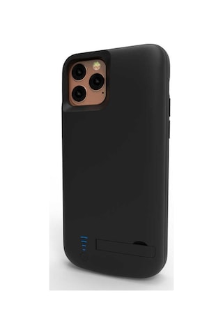 Apple Uyumlu iPhone 13 Pro Max Kılıf Ek Bataryalı Şarjlı Kılıf Siyah