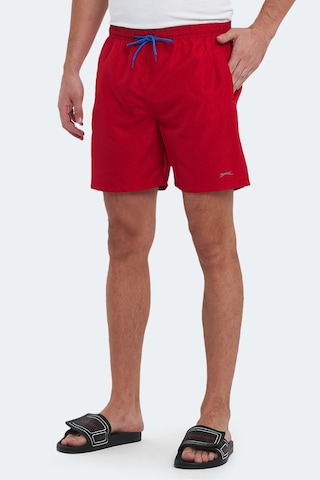 Slazenger Reno 2 Li Set Erkek Cepli Deniz Şortu Şort Gri - Kırmızı