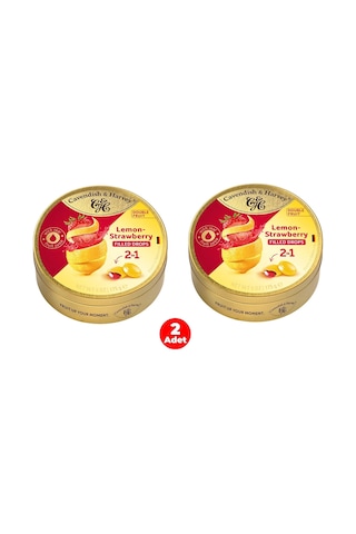 Cavendish & Harvey Double Fruit Drops Çilek Dolgulu Limon Aromalı Şeker 2 Adet
