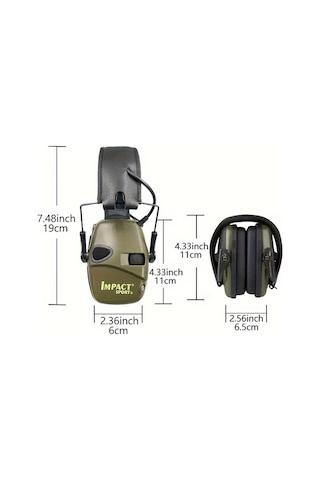 Xuweiwei Elektronik Kulaklık Yeşil Katlanabilir Aktif Gürültü Azaltma İşitme Koruma Spor Ve Kış İçin