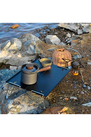 Xindoker Alüminyum Çıktı Masa, Ultra Hafif Portable Piknik Kamp Masası, İç/iç Dış Kullanım, Siyah, Kolay Çıktır Ve Taşınır Siyah