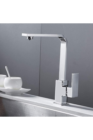 Sardıcı Yüksek Gövde Kare Mutfak Bataryası Sıcak Soğuk Çift Su Girişli