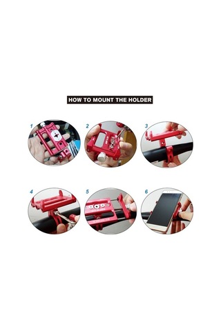 Fortunelane Al6063 Aluminyum Bisiklet Telefon Tutucu, 3.5-6.2 İnç Uyumlu, Kolye/gövde Kurulum, Siyah Siyah