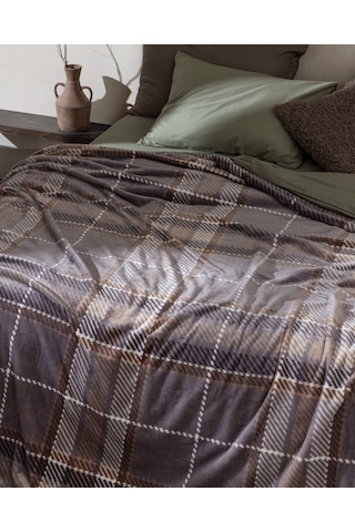 Antonin Çift Kişilik Welsoft Polar Baskılı Battaniye - Gri/bej 8684427292716 Çok Renkli
