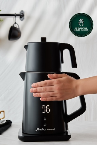 Jumbo x Homend Royaltea Cooltouch 1792H Siyah Çift Duvarlı Paslanmaz Çelik Çay Makinesi Wifi ile Kontrol