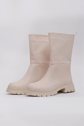 Supermark Capri Vegan Deri Termal Kauçuk Krem Rengi Çizme 45027