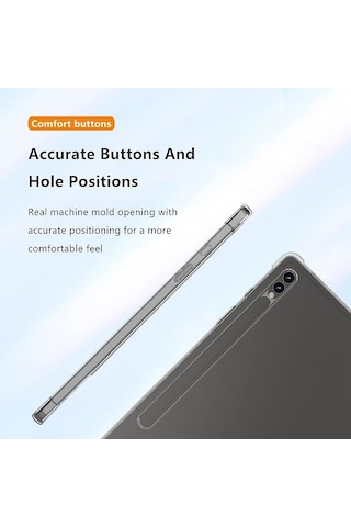 Samsung Galaxy Tab S9 Plus Sm-x810 Uyumlu Arka Şeffaf Kılıf, Ultra İnce Silikon Ve Darbeye Dayanıklıdır