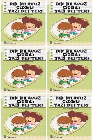 1. Sınıf Yeni Müfredata Uygun Dik Kılavuz Çizgili Yazı Defteri Küçük Boy 6 Adet