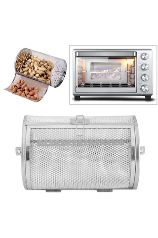 Homyl Mutfak Rotisserie Grill Kavurma Tamburlu Fırın Sepet 120x180mm Gümüş