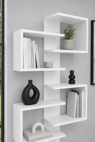 Arnetti Lotus Kitaplık Ve Duvar Rafı Beyaz