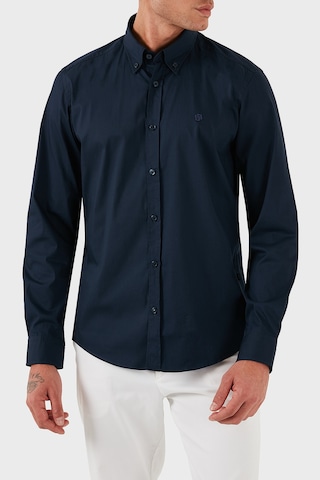 Boss Pamuklu Slim Fit Düğmeli Yaka Uzun Kollu Gömlek Erkek Gömlek 50545227 404 Lacivert
