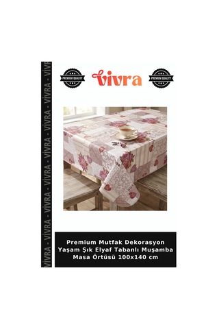 Premium Mutfak Dekorasyon Yaşam Şık Elyaf Tabanlı Muşamba Masa Örtüsü 100x140 Cm Çok Renkli