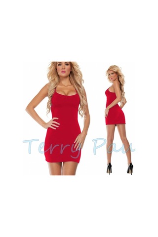 Terry Pau Tp100865 Kırmızı Askılı Elbise