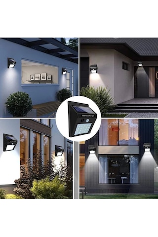 Güneş Enerjili Sensörlü Duvar Lambası Bahçe Lamba Suya Dayanıklı Bahçe Aydınlatma Çok Renkli