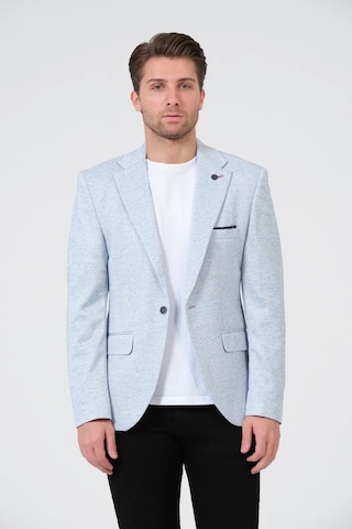 Bonesti Erkek Slim Fit Blazer Ceket Beyaz Mavi Noktalı
