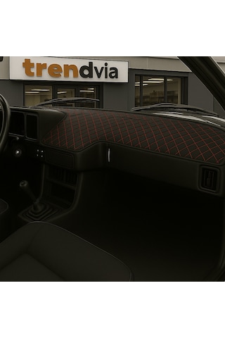 Tofaş Şahin Doğan Kartal İçin Alçak Ön Göğüs Kapitone Torpido Örtüsü Kaplama Ve Koruma Kılıfı Siyah - Kırmızı