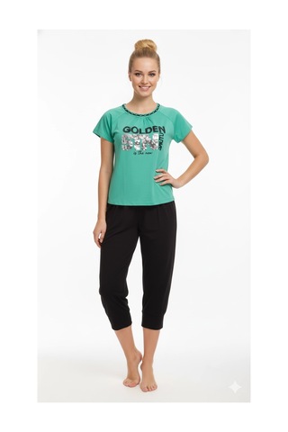 Meks Berrak Bayan Yazlık Pijama Takımı 5242 - Renk: Yeşil / Beden: S AÇIK GRİ