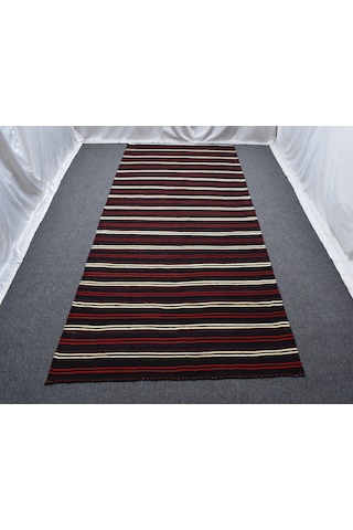 Zehra Abla Halı Yeni El Dokuma İnce Çubuklu Yağcıbedir Balıkesir Yün Kilim 6295