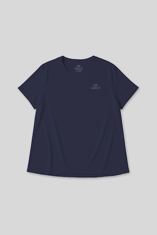 Tommylife İndigo Baskılı O Yaka Rahat Form Battal Büyük Beden Kadın T-shirt - 97308 Indigo