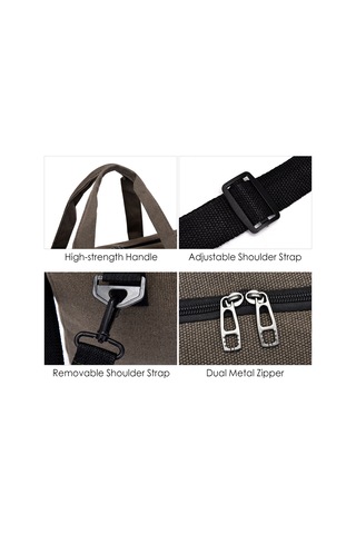 Seyahat Spor Çantası Büyük Kapasiteli Kanvas Seyahat Large Siyah Siyah