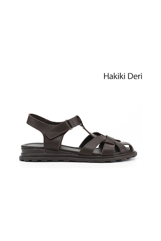 Gönderi(R) Gönderi R Kadın Kahve Antik Cırt Bantlı Burnu Kapalı Hakiki Deri Sandalet Dyza75645055 Kahverengi