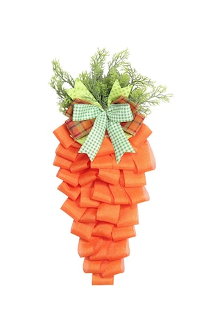 Yunboo Paskalya Polyester Havuç Çileği, Tavşan Desenli Ön Kapı Dekorasyonu, 55x30cm, Yıllık Kullanıma Dayanıklı Tatil Süsleme