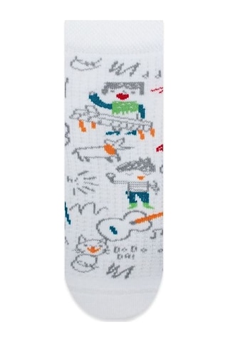 Brz Kids Gitar Ve Karikatür Desen Erkek Çorabı 3'Lü Set