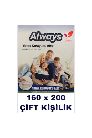 Always Sıvı Geçirmez Alez Yatak Koruyucu Elastik Bantlı 160X200Cm Beyaz