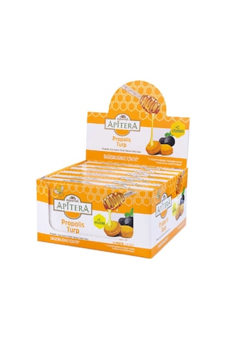 Apitera Doğal Bal, Turp, Kurkumin, C Vitamini Ve Propolis İçeren Takviye Edici 96 Lı Boğaz Pastili