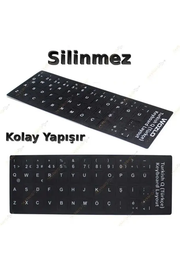 3 Adet 1.sınıf Türkçe Q Klavye Etiketi Laptop Pc Sticker Pvckeyboard Sticker Silinmez Kolay Yapışır