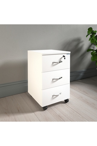 Vena Komodin Keson 3 Çekmeceli 1. Beyaz