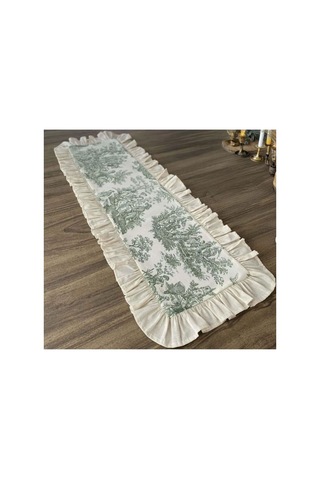 Fransız Soylusu Fırfırlı Vintage Yeşil Runner Belirtilmemiş