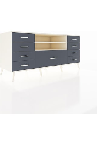 Kronos Konsol 2 Raflı 9 Çekmeceli 176x59x83 Aytaşı-aytaşı/antrasit Aytası