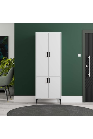 5030 Royal 4 Kapaklı 5 Askılı Portmanto Beyaz