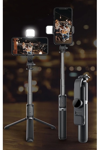S03 Bluetooth Kontrollü Işıklı Selfie Çubuğu Tripod 700 MM