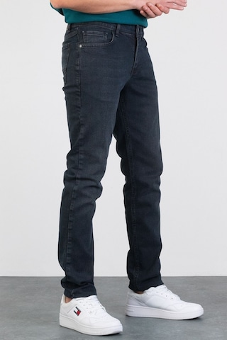 HLT Jeans Erkek Füme Antrasit Taşlamalı Slim Fit Likralı Jean Kot Pantolon James
