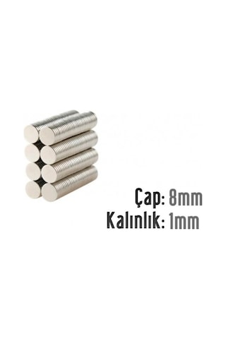 Neodyum Mıknatıs Magnet Silindir 100 Adet D8 X 1 Mm