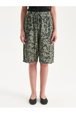 Lcw Grace Haki Beli Lastikli Çiçekli Kadın Şort