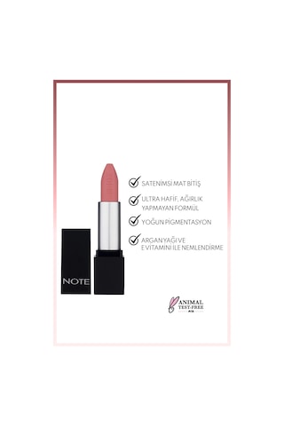 Note Cosmetique Mattever Lipstick Yarı Mat Saten Bitişli Ruj 05 Rose Delights - Pembe