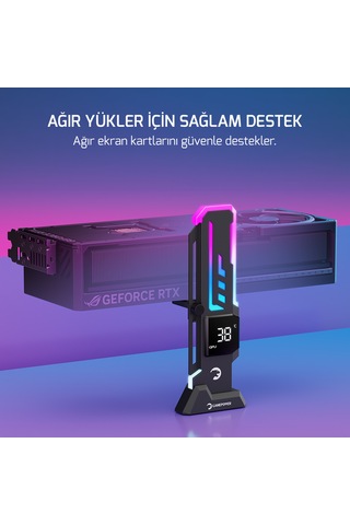 Gamepower Heatsync V2 Argb Dikey Ekran Kartı Tutucu Siyah
