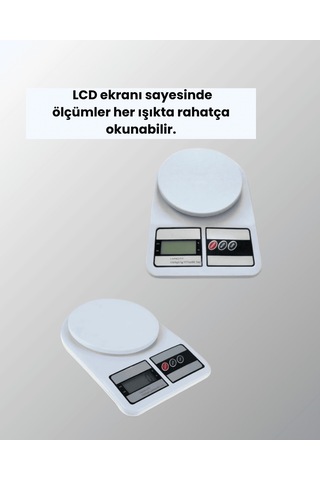 Dijital Mutfak Terazisi, 10 Kg, 1 Gram, Çift Ölçü Birimli Çok Renkli