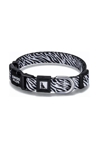 Swissplus Urban Paws Zebra Noir Recycled Köpek Tasması - 25 Mm Beyaz - Siyah