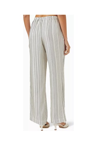 Asceno Aurelia Çizgili Ipek Twill Pantolon Umber Brown Fine Stripe Beyaz