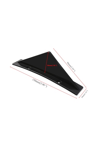 Shineyee 4 Adet Abs Siyah Araba Arka Tampon Spoileri - Eğri Stil, Mini Üçgen, Araç Altı Dekorasyon, 16 Vida Ve Çift Taraflı Yapıştırıcı İle